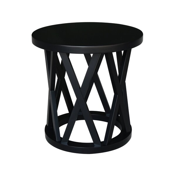International Concepts Round Ceylon End Table, 24 in W, 24 in L, 24 in H, Wood, Black OT46-46ER - main